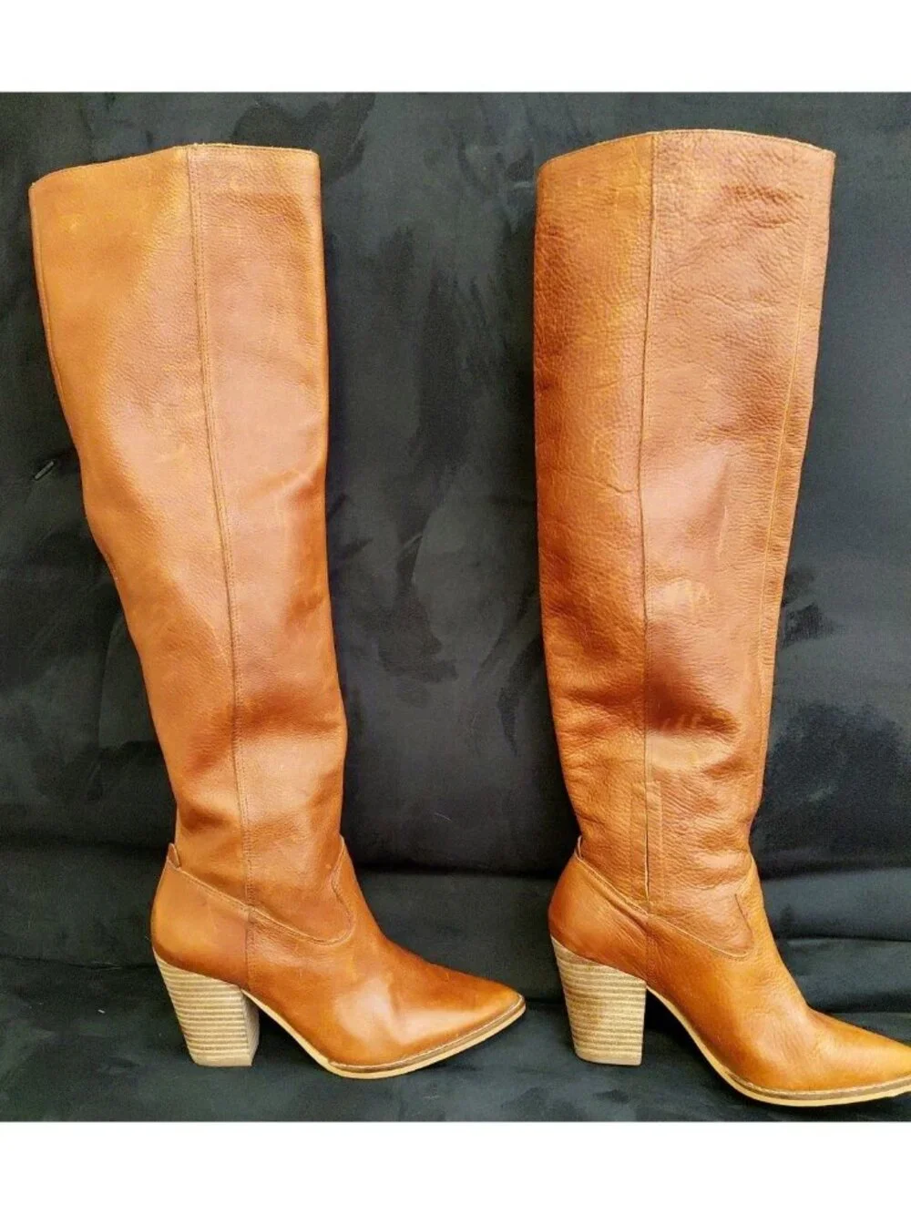 LUCKY BRAND Azoola Whiskey Tall Knee High Leather Boots Shoes Size US 6.5